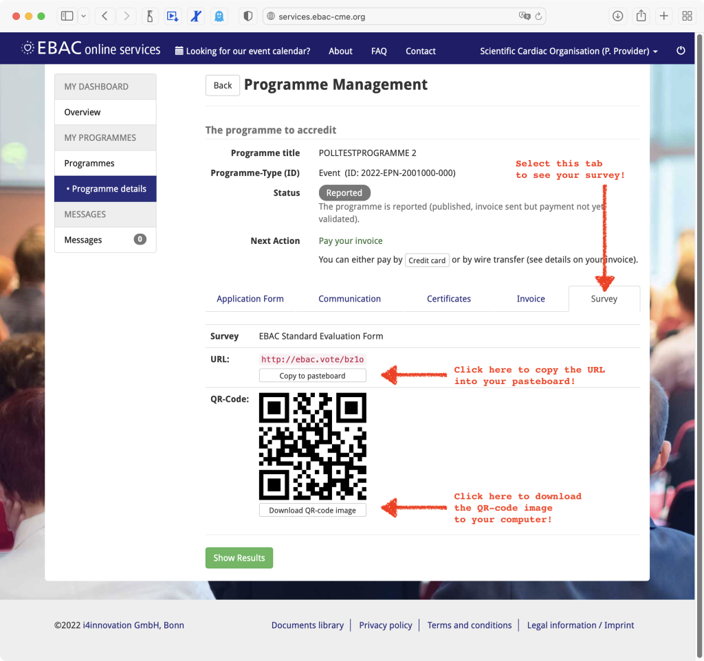 New EBAC Online Evaluation Tool II